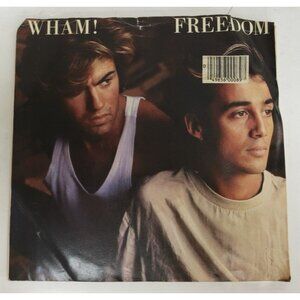 Record 45 RPM Vinyl  Wham! Freedom/ Heartbeat with Picture Sleeve VINTAGE  1984
